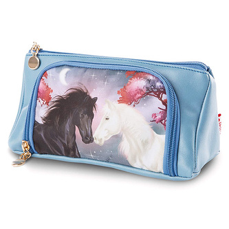 Školní penál bez náplně Nici, Winnie a Hilde, kulatý, modrý