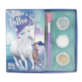 Sada třpytivého tetování Miss Melody, Miss Melody,54 šablon, štětec, 3 barvy třpytek