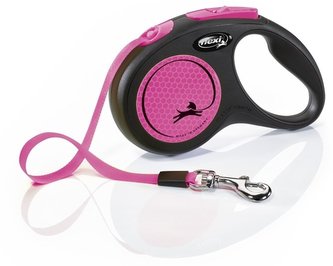 Flexi NEW NEON páskové vodítko S ružová 5m do 15kg