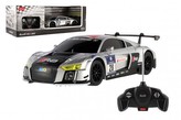 Auto RC Audi R8 plast 28cm strieborné 27MHz na diaľk. ovládanie na batérie v krabici 43x15x17cm