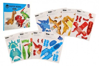 Modely 3D papierové dinosaury 8 ks v sáčku