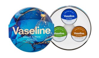 Vaseline Lip Therapy balzám na rty Lip Therapy Original 20 g + balzám na rty Lip Therapy Aloe Vera 20 g + balzám na rty Lip Therapy Cocoa Butter 20 g + plechová dóza