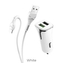 CL adaptér HOCO Z31, 2X USB QC 3.0, USB Typ C kabel, barva bílá