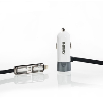 CL adaptér REMAX RCC-102 2in1 + 1xUSB 3,4A barva bílá/černá