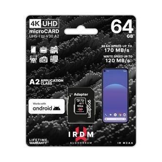 Paměťová karta IRDM micro SD GOODRAM 64GB UHS I U3 V30 A2 170/120MG