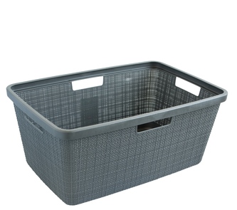 Koš na čisté prádlo JUTE, 46 l; tmavě šedý; 59x26x39 cm; plast
