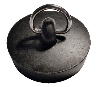 Špunt / zátka s půlkroužkem umyvadlová 39 mm – pryž, černá