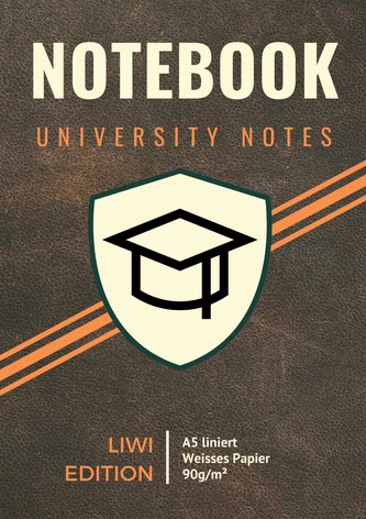 Notizbuch für die Uni - A5 liniert - 100 Seiten 90g/m² - Softcover ohne Leder