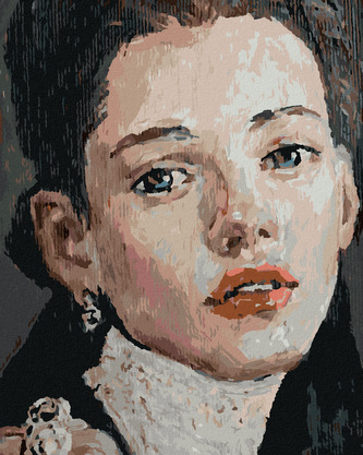 Malování podle čísel - MALOVANÁ ŽENA S PRONIKAVÝMA OČIMA - 80x100 cm, vypnuté plátno na rám
