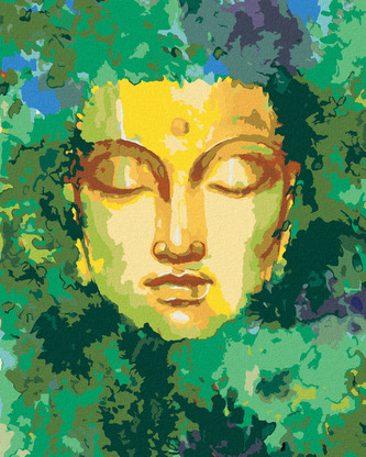Malování podle čísel - BUDDHA A PŘÍRODA - 40x50 cm, bez rámu a bez vypnutí plátna