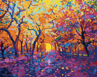 Malování podle čísel - PODZIMNÍ LISTÍ - 80x100 cm, vypnuté plátno na rám