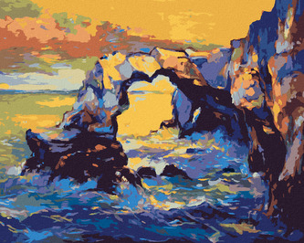 Malování podle čísel - ÚTES NAD OCEÁNEM - 80x100 cm, bez rámu a bez vypnutí plátna