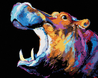 Malování podle čísel - BAREVNÝ HROCH II - 80x100 cm, bez rámu a bez vypnutí plátna