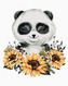 Malování podle čísel - PANDA SE SLUNEČNICEMI - 80x100 cm, vypnuté plátno na rám