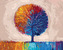 Malování podle čísel - BAREVNÝ STROM - 80x100 cm, vypnuté plátno na rám
