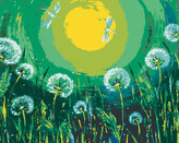 Malování podle čísel - PAMPELIŠKY A VÁŽKY - 80x100 cm, vypnuté plátno na rám