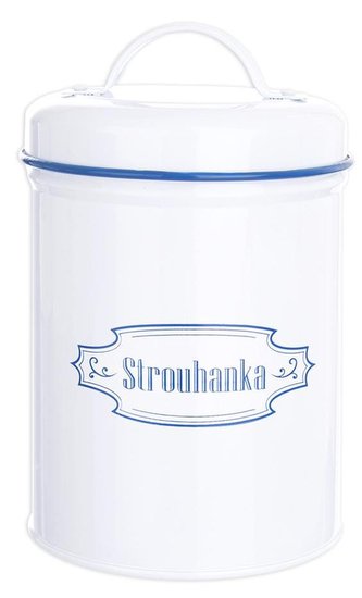 Dóza na strouhanku kulatá-Blue line plechová
