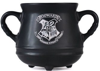 3D keramický hrnček-kotlík Harry Potter: Hogwarts (objem 650 ml) čierny