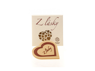 Čokoládovna Troubelice Čokoládové srdíčko "Z lásky" bílá 40% 18 g