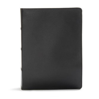 CSB Study Bible, Premium Black Leather: Red Letter, Study Notes and Commentary, Illustrations, Ribbon Marker, Sewn Binding, Easy