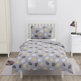 Povlečení mikroflanel 140 x 200 +70 x 90 cm, tlapky