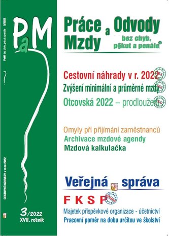 Práca a mzdy 3/2022 – Cestovné náhrady v roku 2022