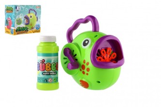 Bublifuk stroj ryba plast 15x15cm + náplň na zotrvačník v krabici 17x15x9cm