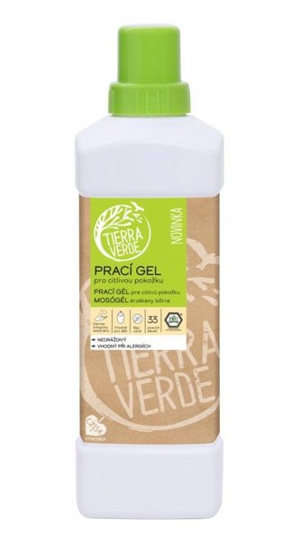 Tierra Verde Prací gél pre citlivú pokožku (1 l) - ideálny pre ekzematiky, alergikov a deti