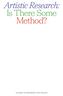 Artistic Research: Is There Some Method?