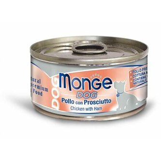 MONGE DOG NATURAL kuřecí maso se šunkou pro psy 95 g