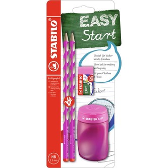 STABILO EASYgraph S školní set růžový R s ořezávatkem a pryží