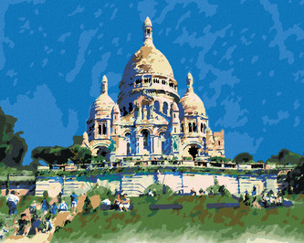 Malování podle čísel - SACRE COEUR V PAŘÍŽI - 40x50 cm, bez rámu a bez vypnutí plátna
