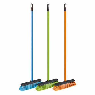 Smeták EKONOMIK s tyčí; 115x28x4,5 cm; chlup 7 cm; plast, kov