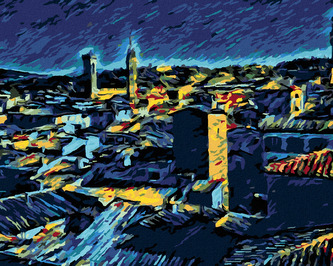 Malování podle čísel - FLORENCE PODLE VAN GOGHA - 40x50 cm, vypnuté plátno na rám