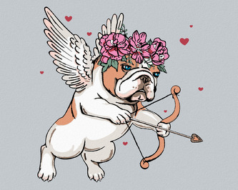 Malování podle čísel - PES ANDĚL - 80x100 cm, vypnuté plátno na rám