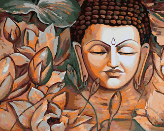 Malování podle čísel - SPIRITUÁLNÍ BUDDHA - 40x50 cm, bez rámu a bez vypnutí plátna