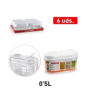 Zásobník na suroviny 0,5 l;transparent-bílá;  cm; plast