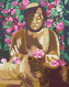 Malování podle čísel - BUDDHA OBKLOPENÝ KVĚTINAMI - 40x50 cm, bez rámu a bez vypnutí plátna