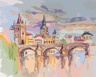 Malování podle čísel - KARLŮV MOST ZA JASNÉHO DNE - 40x50 cm, bez rámu a bez vypnutí plátna