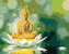 Malování podle čísel - ZLATÝ BUDDHA V BÍLÉM LOTOSU - 40x50 cm, bez rámu a bez vypnutí plátna