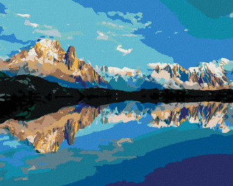 Malování podle čísel - LETNÍ PANORAMA JEZERA LAC BLANC - 80x100 cm, vypnuté plátno na rám