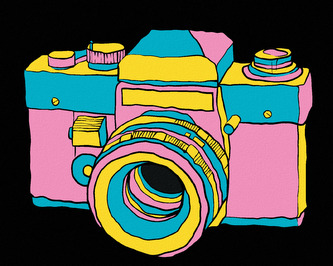 Malování podle čísel - POP-ART FOTOAPARÁT - 80x100 cm, bez rámu a bez vypnutí plátna