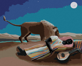 Malování podle čísel - SPÍCÍ CIKÁNKA (H. ROUSSEAU) - 80x100 cm, vypnuté plátno na rám