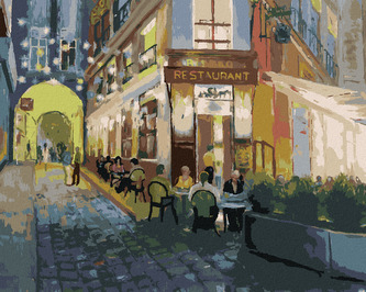 Malování podle čísel - RESTAURACE V PAŘÍŽI - 40x50 cm, bez rámu a bez vypnutí plátna