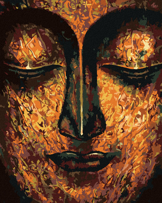 Malování podle čísel - UMĚLECKÝ BUDDHA - 40x50 cm, bez rámu a bez vypnutí plátna