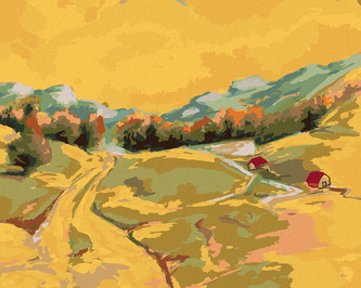 Malování podle čísel - POHLED NA LETNÍ KRAJINU - 80x100 cm, vypnuté plátno na rám