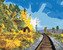 Malování podle čísel - LETNÍ KRAJINA S ŽELEZNICÍ - 40x50 cm, vypnuté plátno na rám