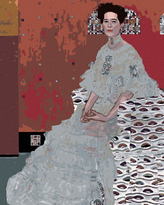 Malování podle čísel - PORTRÉT FRITZA RIEDLEROVÉ (G. KLIMT) - 40x50 cm, bez rámu a bez vypnutí plátna