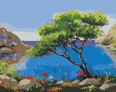 Malování podle čísel - MOŘSKÁ KRAJINA - 80x100 cm, bez rámu a bez vypnutí plátna