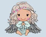 Malování podle čísel - DĚTSKÝ ANDĚL S KUDRLINKAMI - 80x100 cm, bez rámu a bez vypnutí plátna